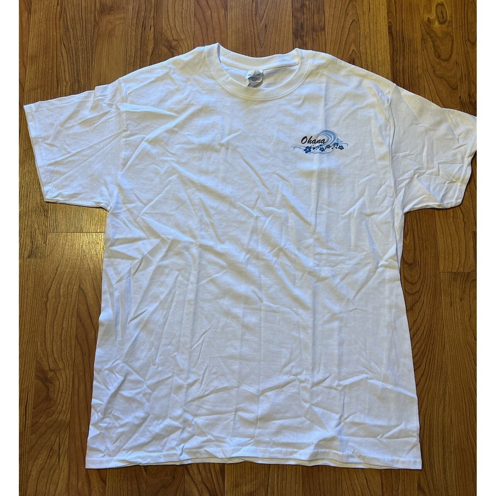 The Ohana Project 2018 White Short Sleeve T-Shirt Hawaiian Large L Tee